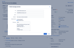 Customise the mail and choose the right attachments before sending out