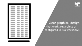 Clear graphical design that works regardless of configured in Jira workflows