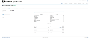 Field Mapping screen allows you to select which fields should be synchronized between Jira and Azure DevOps/TFS.