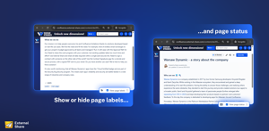 Show page status and labels