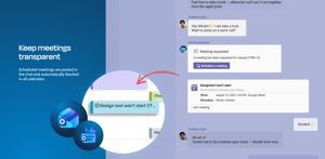 Keep meetings transparent. Scheduled Outlook meetings are shared in Microsoft Teams chats and synced across calendars, supporting internal ticketing and incident management with clear visibility and coordination.