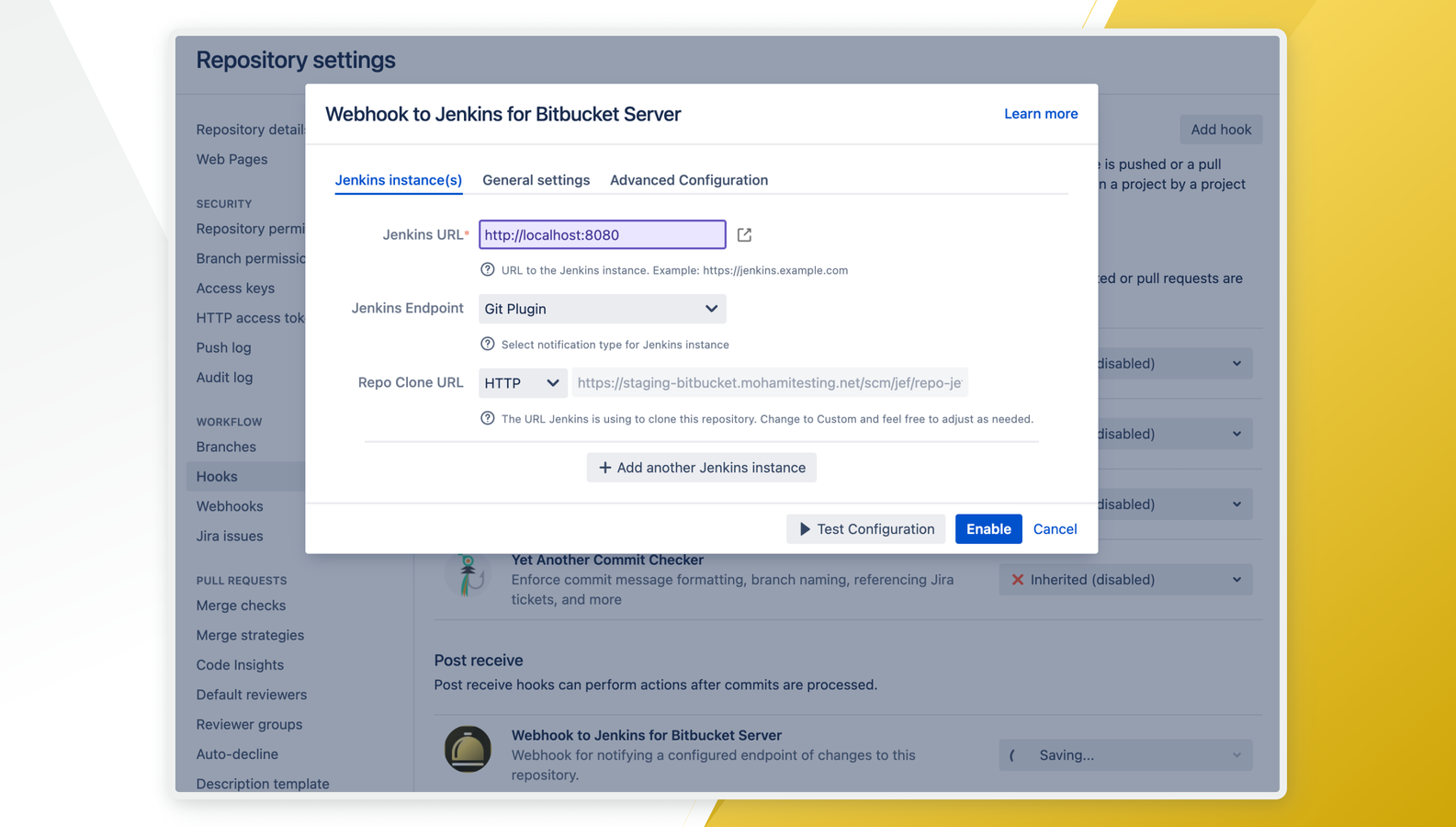 Example of a multi-server configuration on a project level.