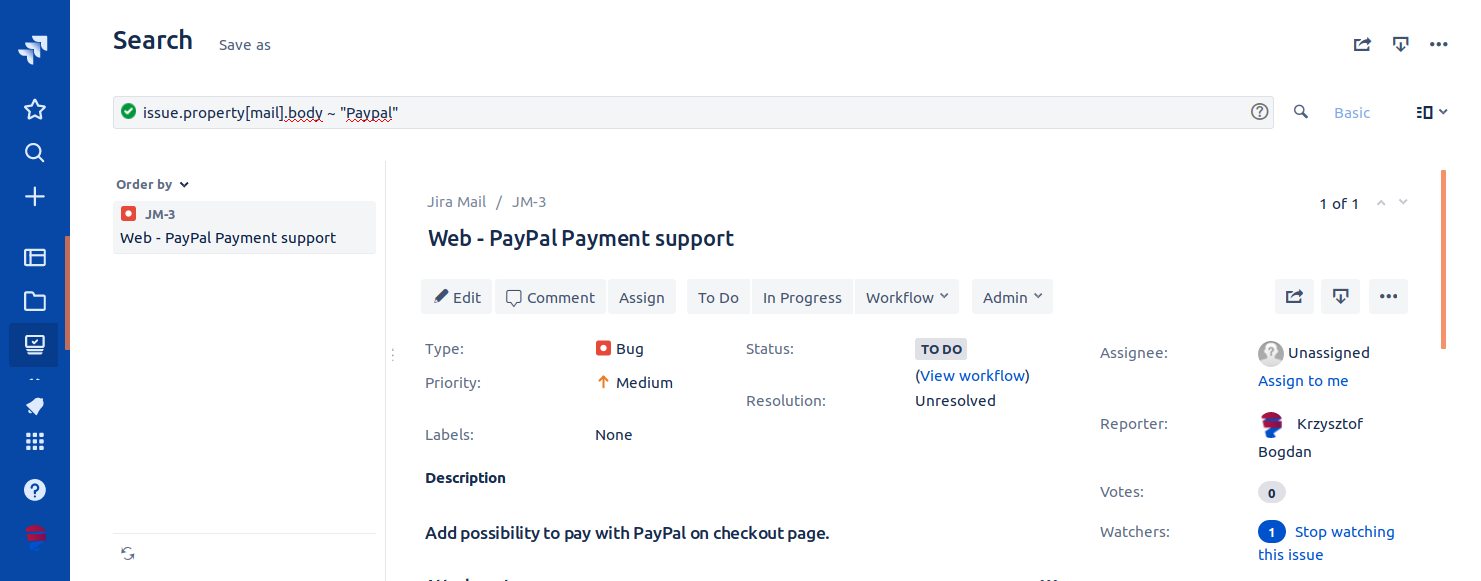 Tight integration with JIRA JQL