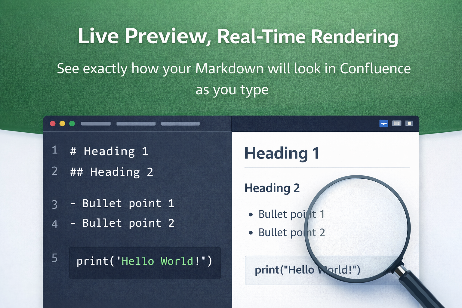 Mardown Editor for Confluence