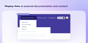 Display links to external documentation and content