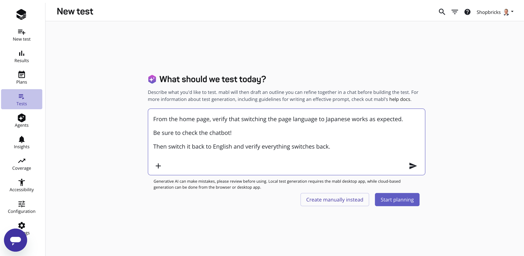 mabl builds your tests