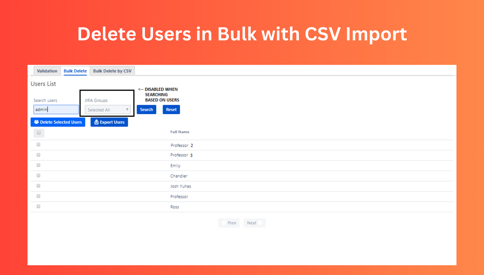 Seamlessly delete bulk users with CSV Import