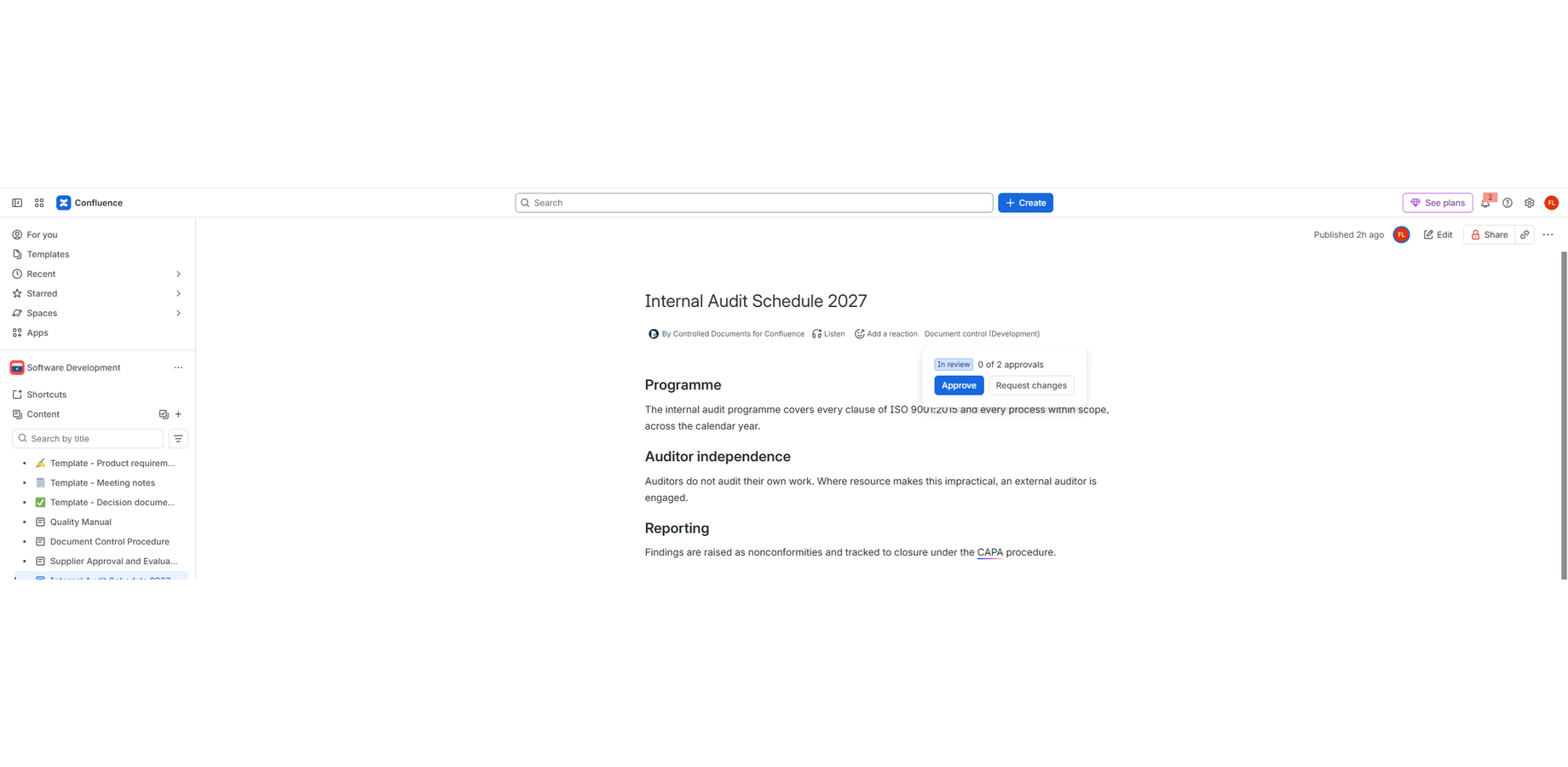 Approve or request changes without leaving the document