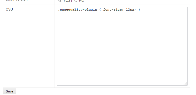 Add your own CSS to the options to change the format of the table