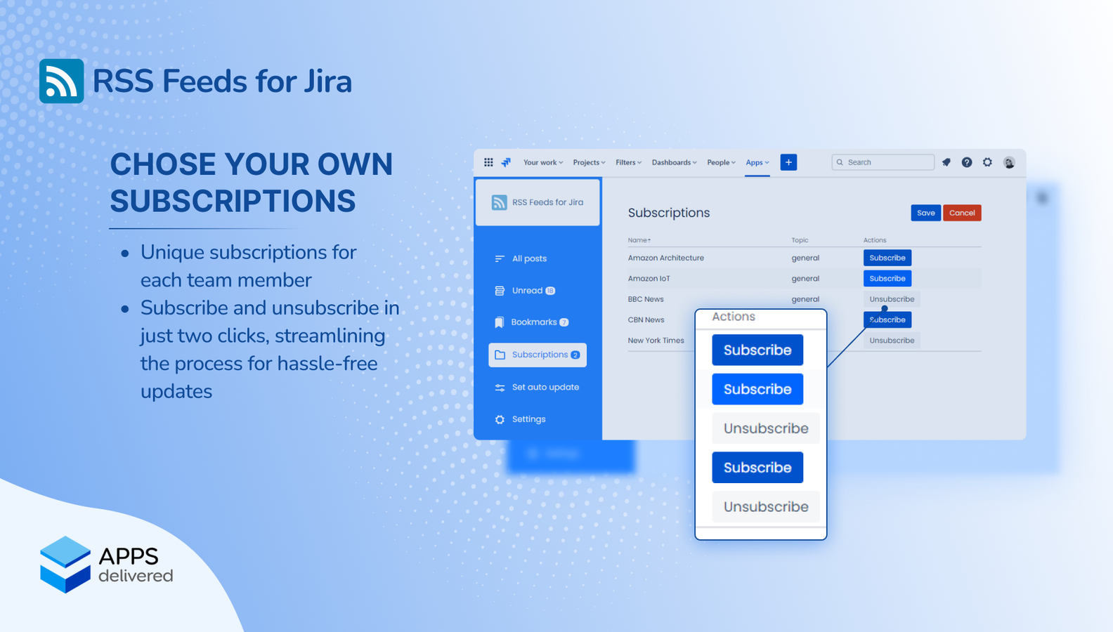 Manage your subscriptions and create new ones