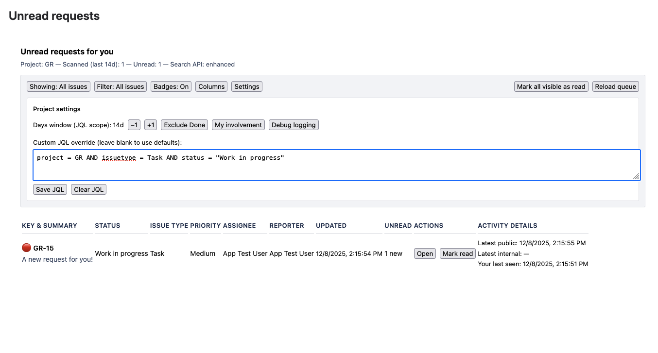Power User Per Project settings