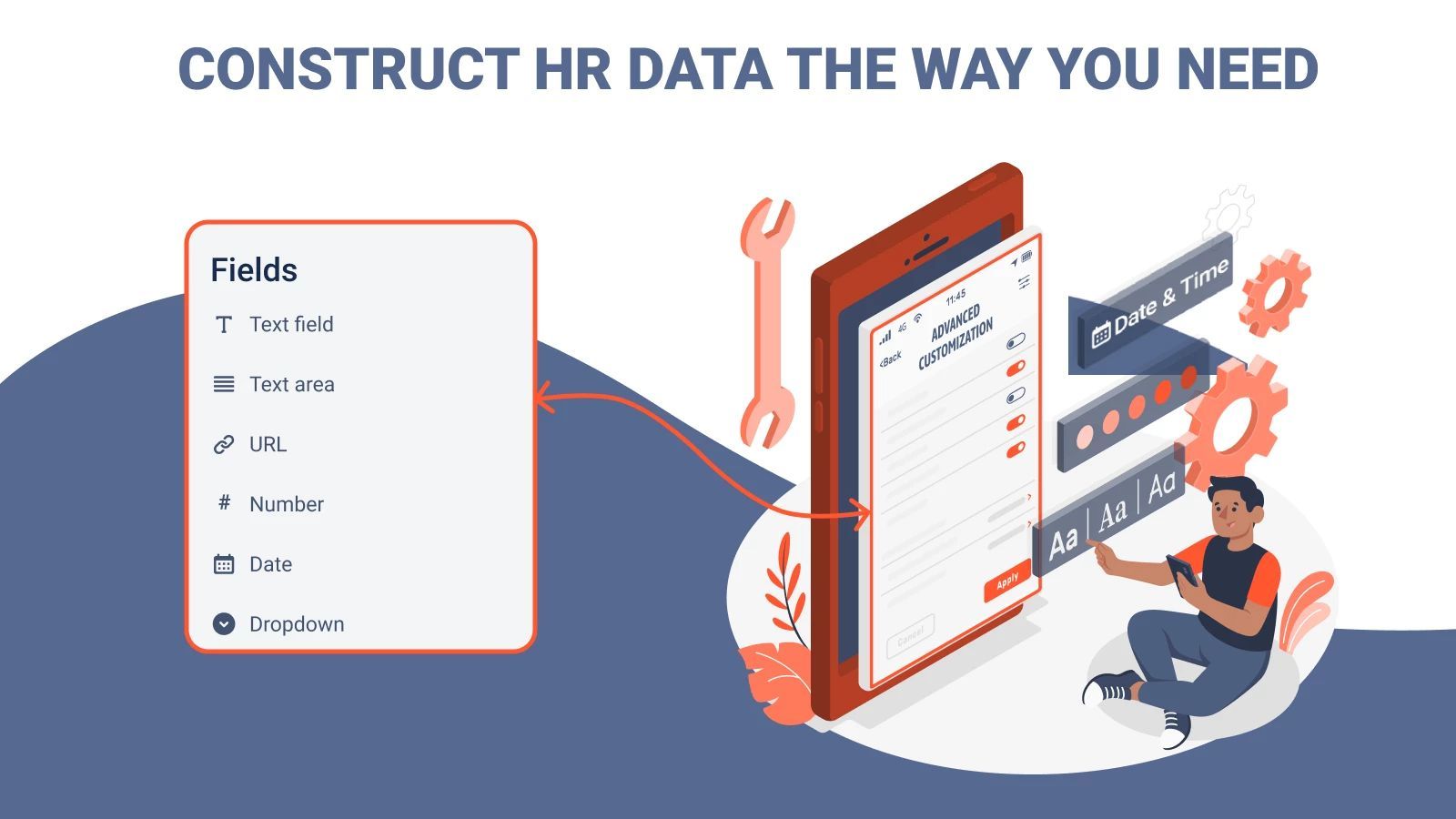 User-friendly visual constructor - HR directories and fields creation