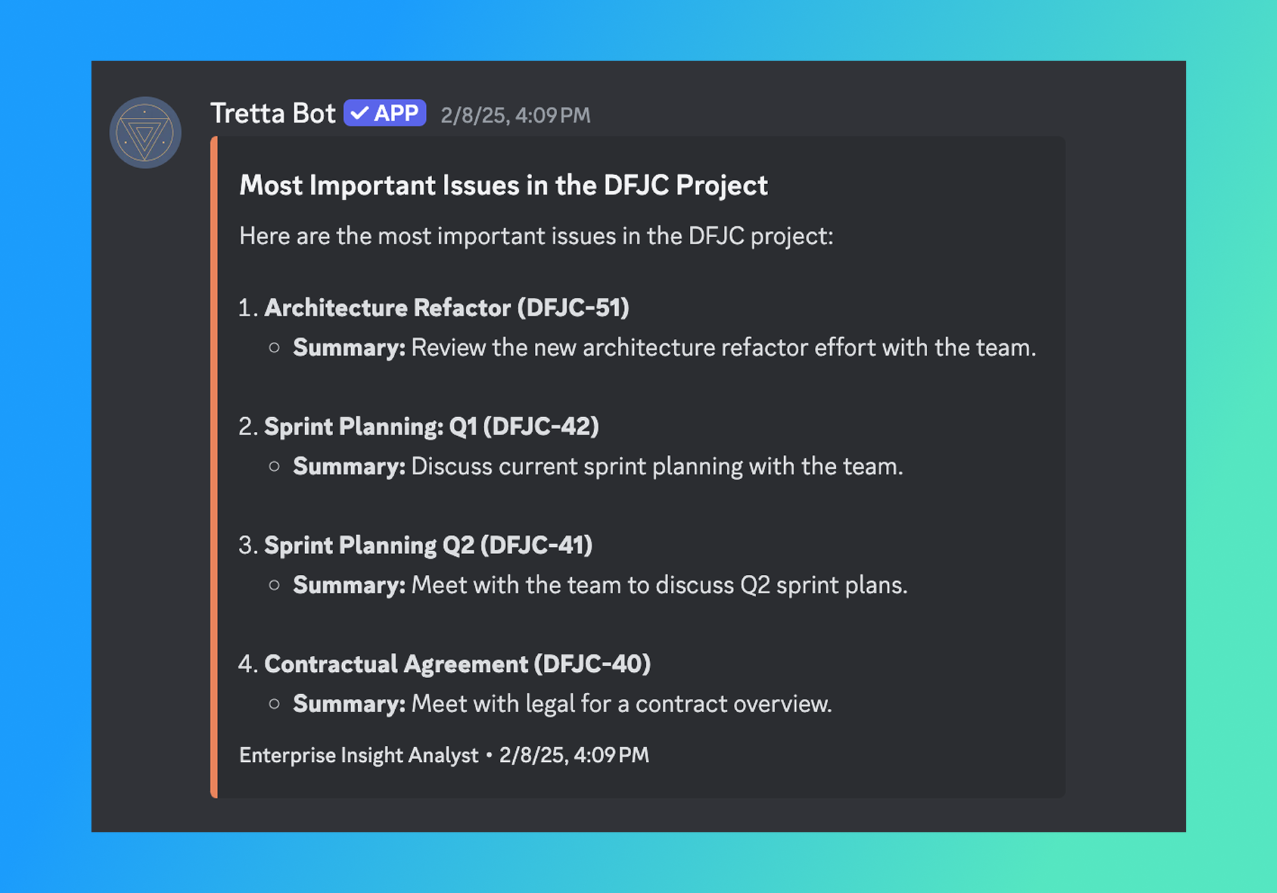 Smart Project Summaries